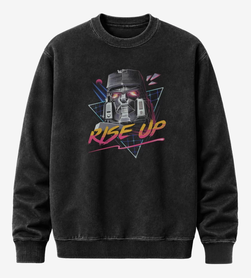 Poleron Polo Acid Wash Negro de Megatron Rise Up