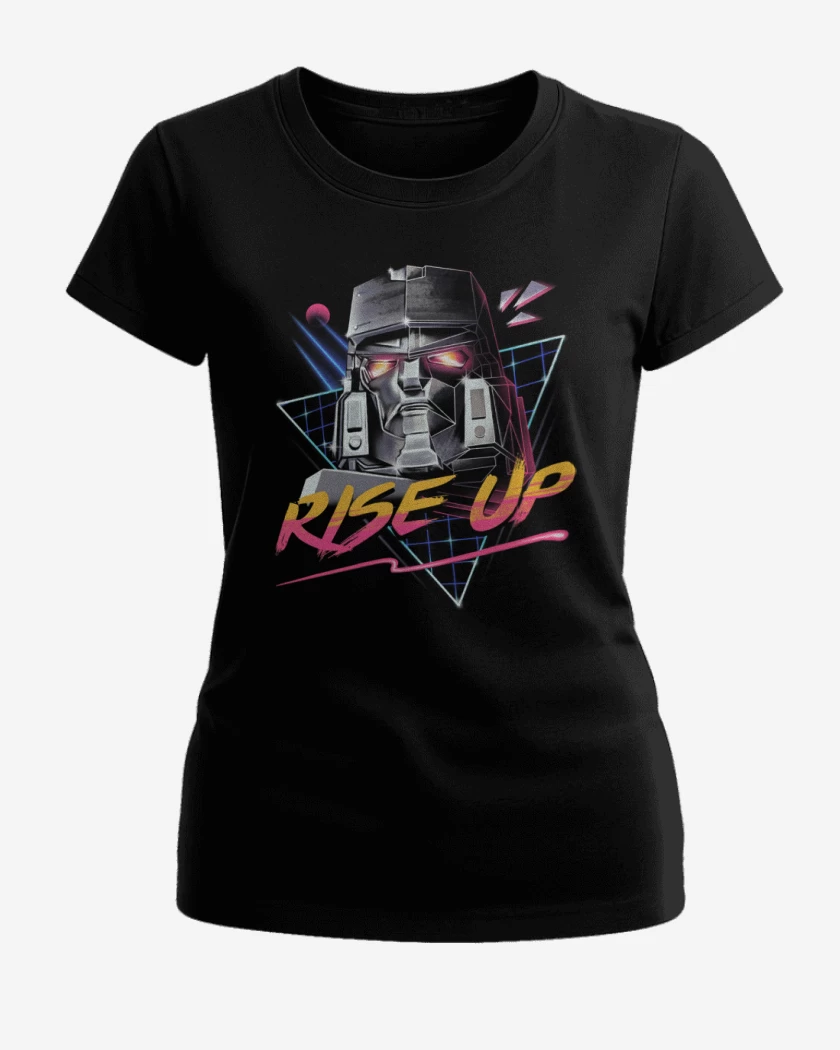 Polera de Mujer Negro de Megatron Rise Up