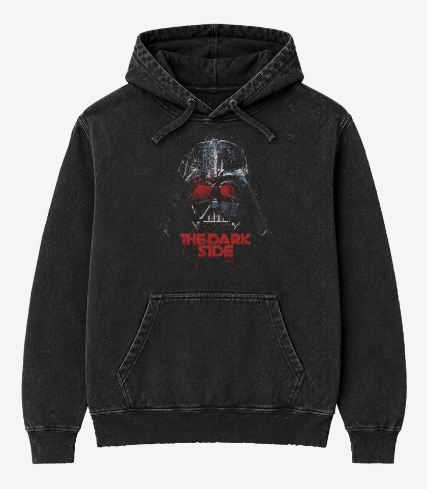Poleron Canguro Acid Wash Negro de Dark Side