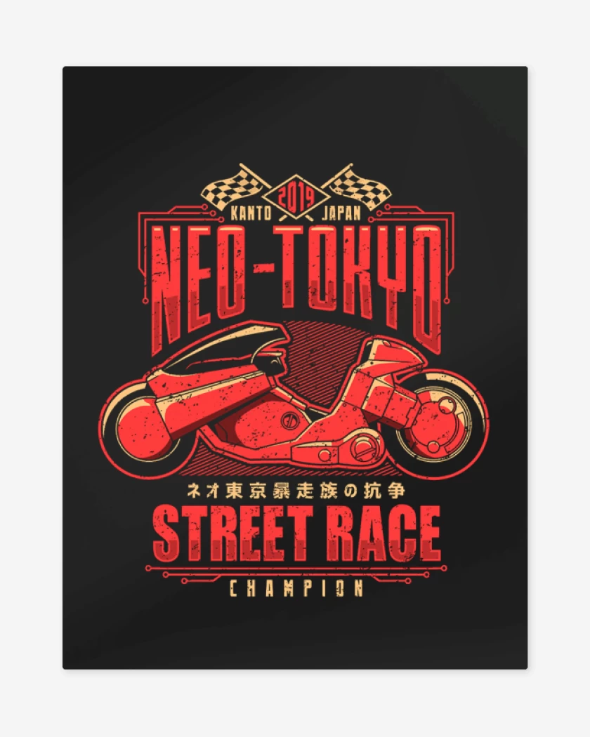 Print metalico Negro de Akira Race