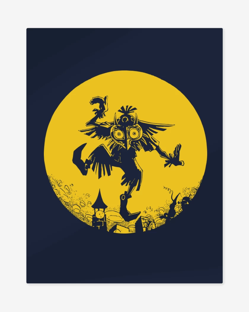 Print metalico Azul Marino de Skull Kid - Luna