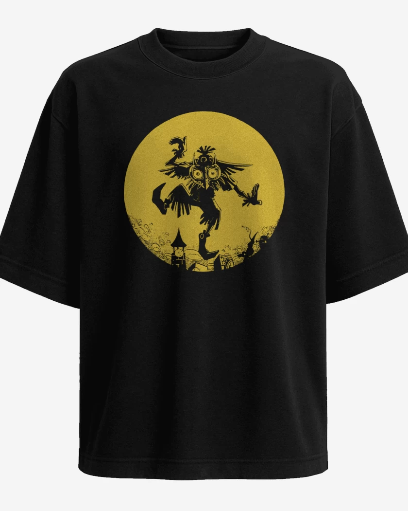 Polera Oversize Negro de Skull Kid - Luna