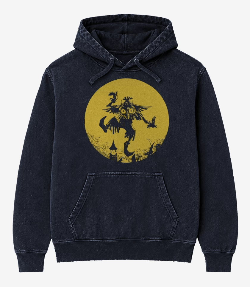 Poleron Canguro Acid Wash Azul Marino de Skull Kid - Luna