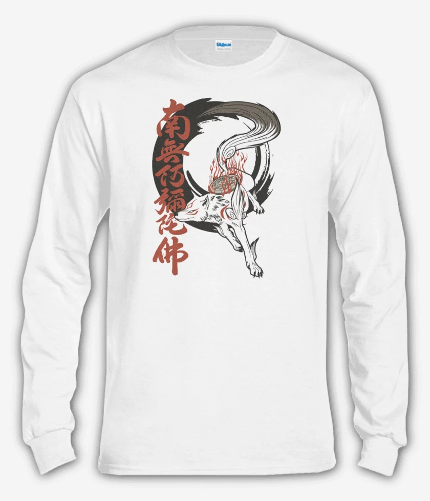 Polera manga larga Blanco de Okami 2 