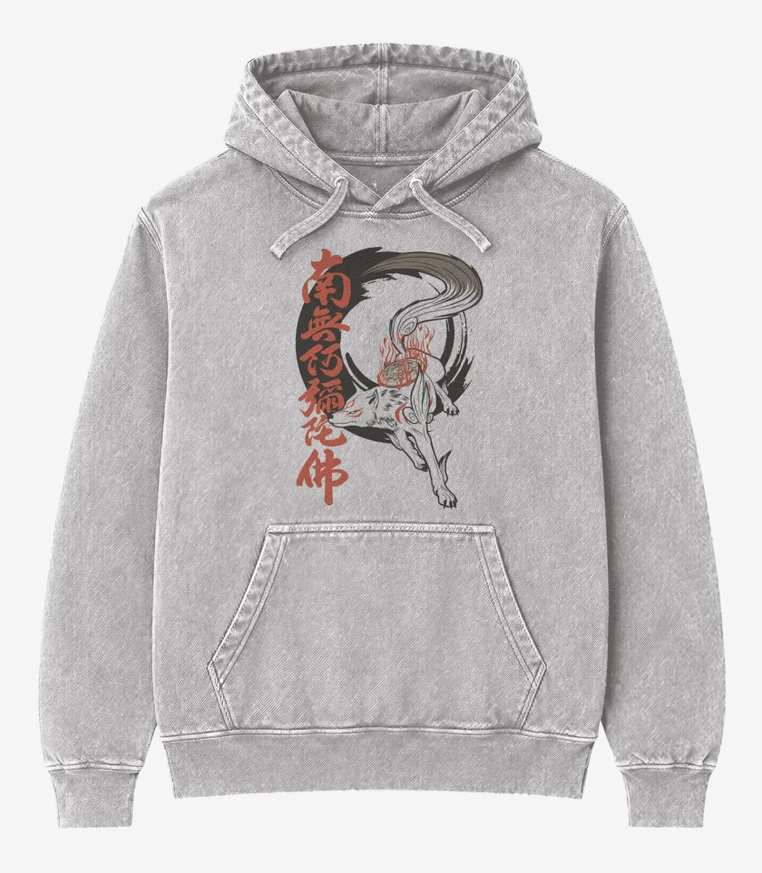 Poleron Canguro Acid Wash Gris Melange de Okami 2 