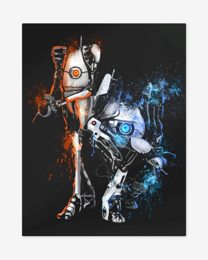 Print metalico Negro de Portal 2 