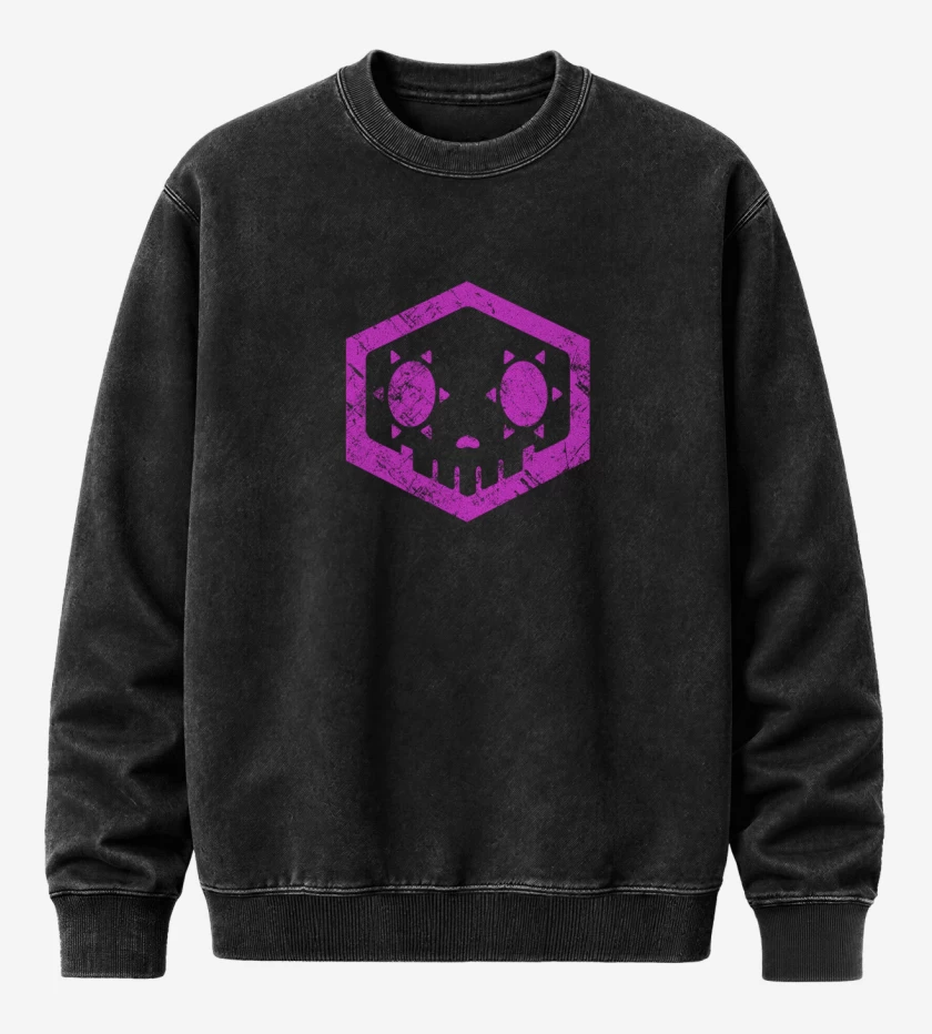 Poleron Polo Acid Wash Negro de Sombra