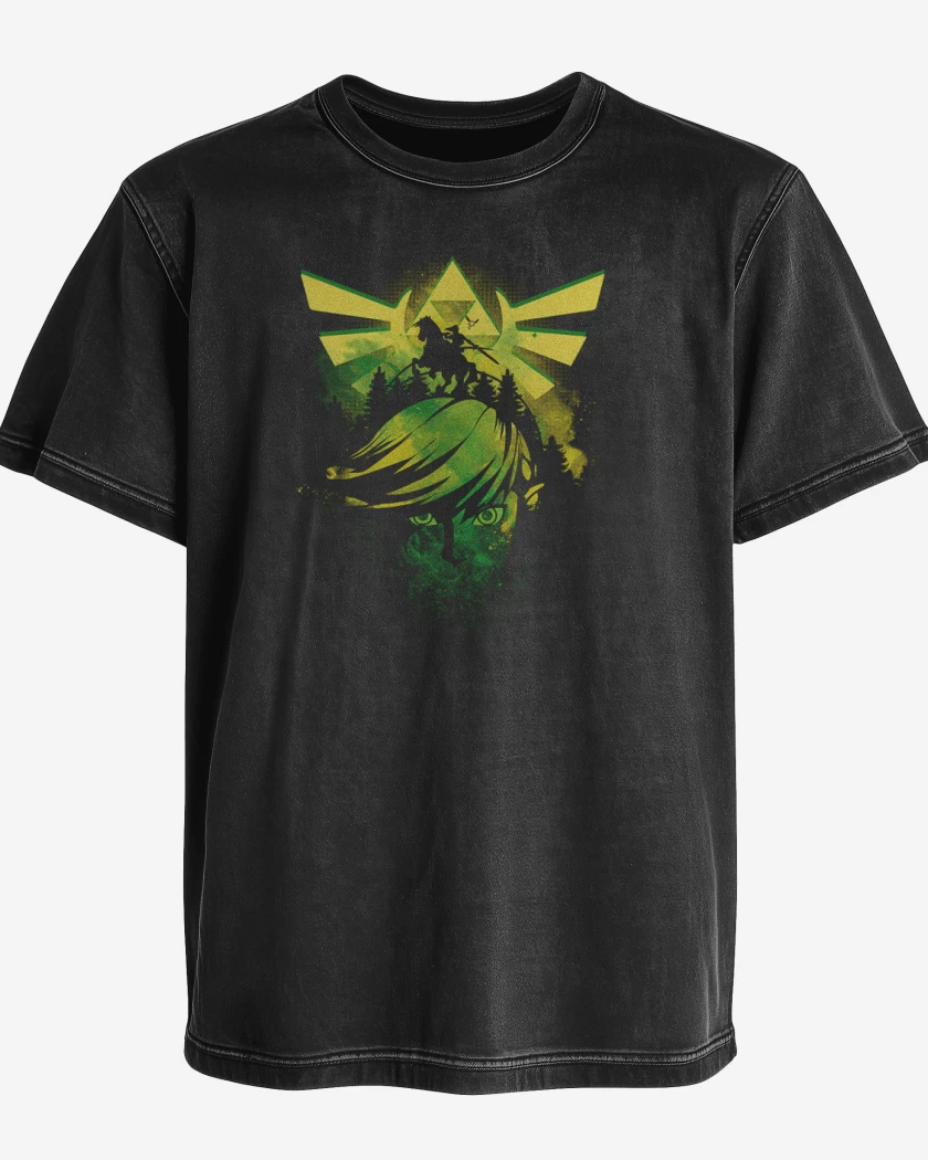 Polera desgastada Negro de Link Face