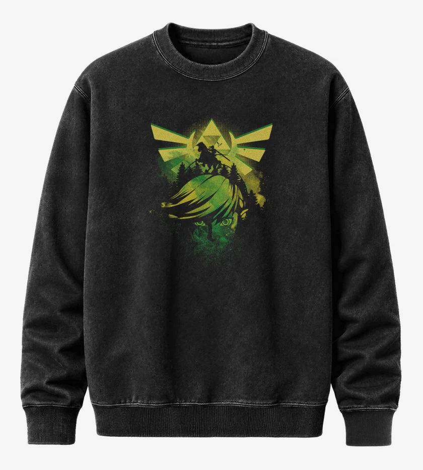 Poleron Polo Acid Wash Negro de Link Face