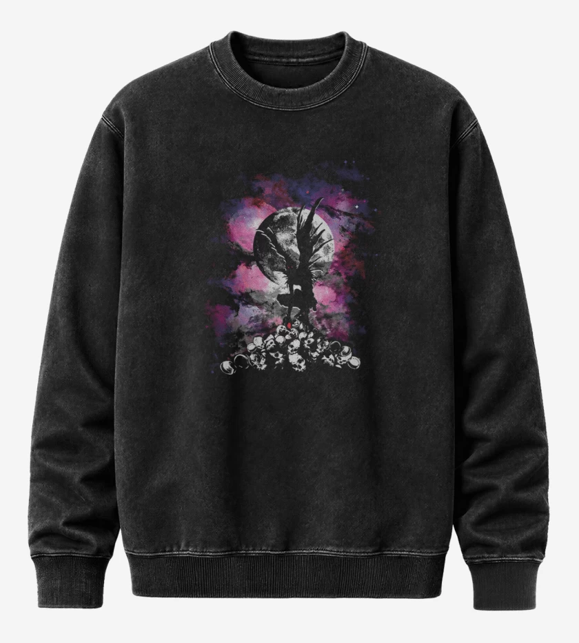 Poleron Polo Acid Wash Negro de Ryuk death note