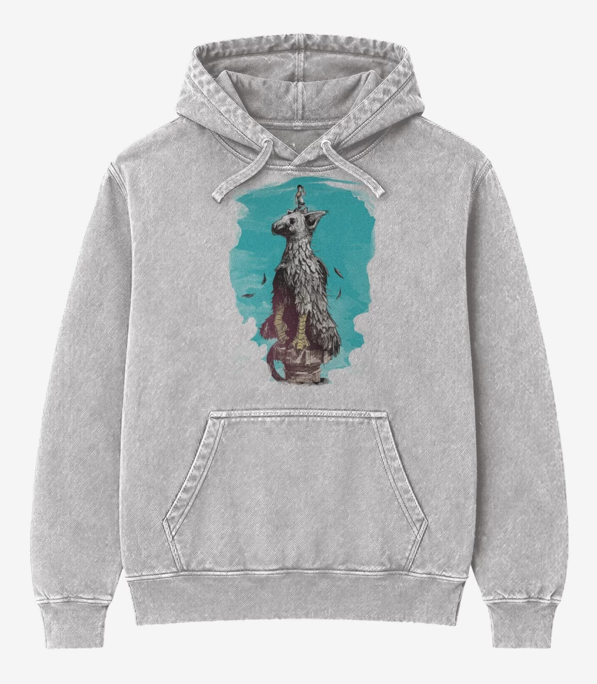 Poleron Canguro Acid Wash Gris Melange de The last guardian 
