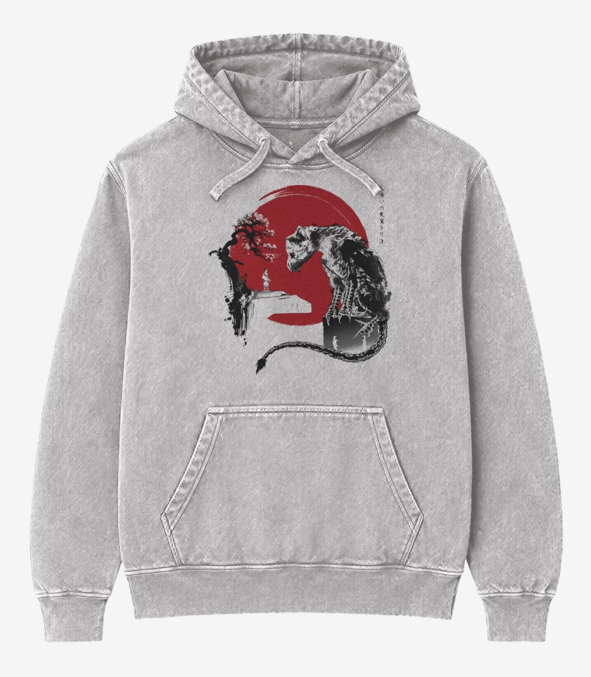 Poleron Canguro Acid Wash Gris Melange de The last guardian 2 