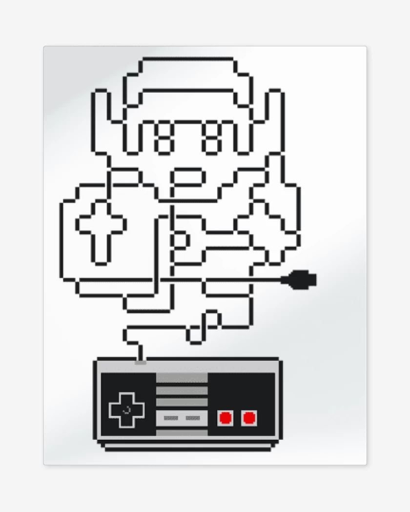 Print metalico Blanco de Link retro