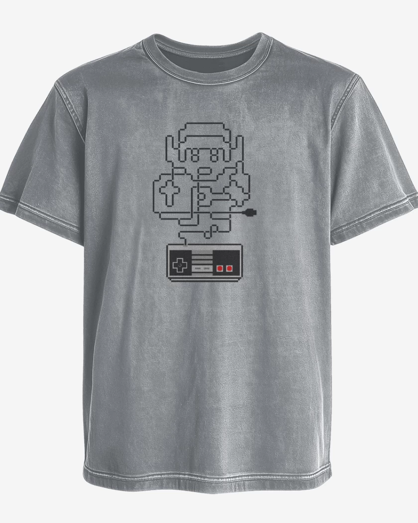 Polera desgastada Gris Melange de Link retro
