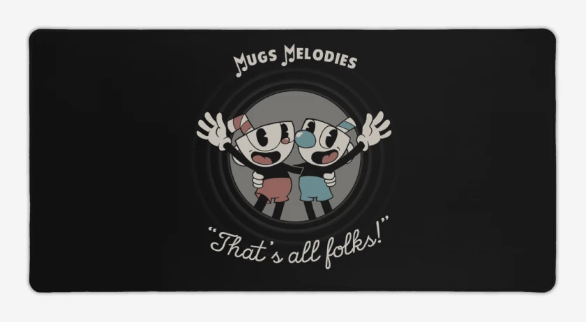 Mouse pad Gamer Negro de cuphead old