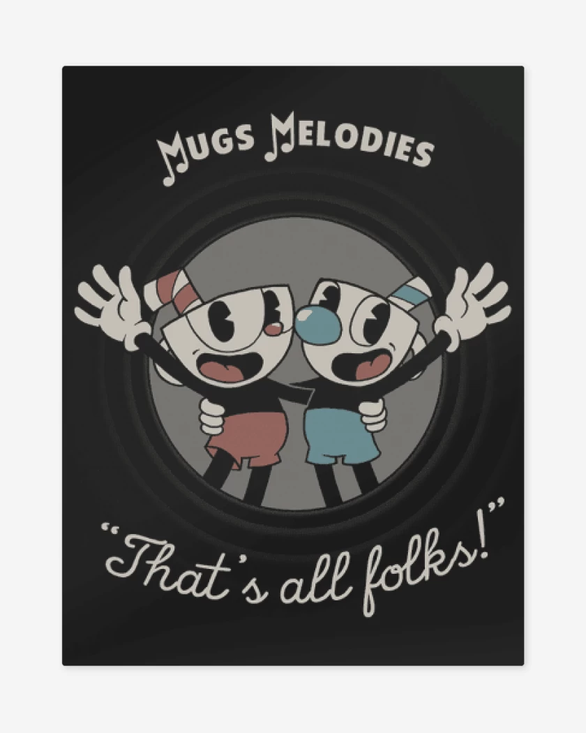 Print metalico Negro de cuphead old