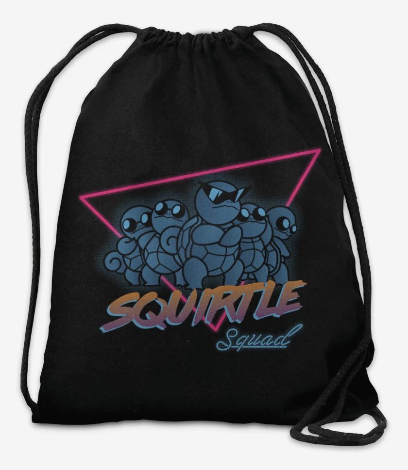 Mochila Negro de squirtle squad