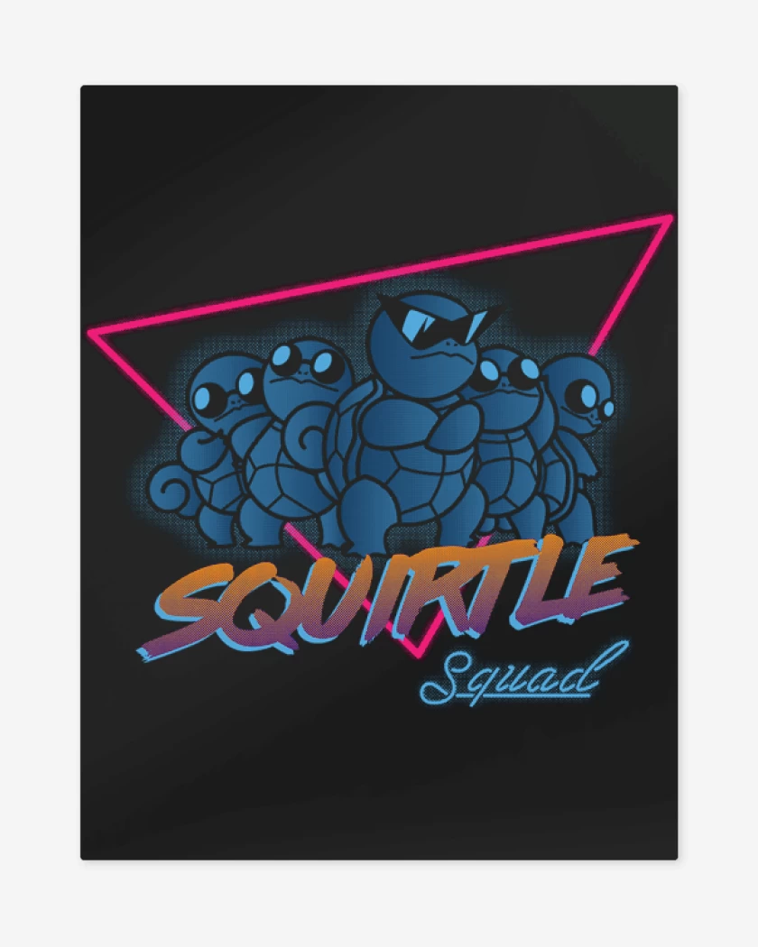Print metalico Negro de squirtle squad