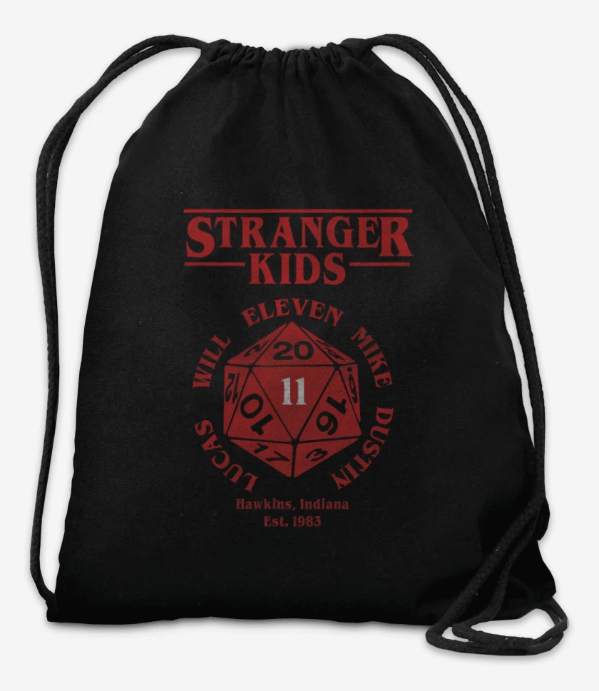 Mochila Negro de stranger kids
