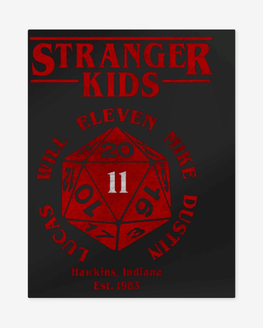 Print metalico Negro de stranger kids