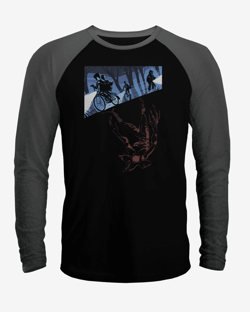 Polera Raglan Negro / Negro Heather de stranger things down