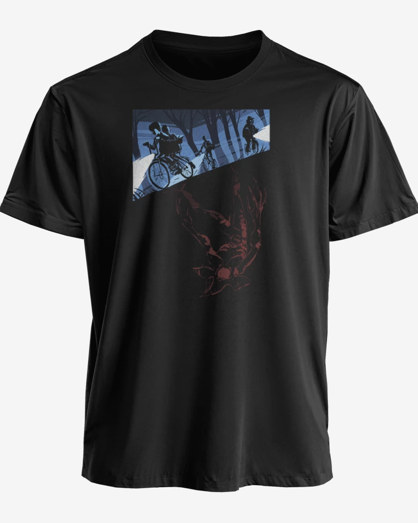 Polera premium Negro de stranger things down