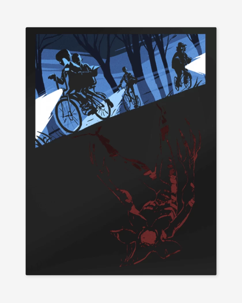 Print metalico Negro de stranger things down