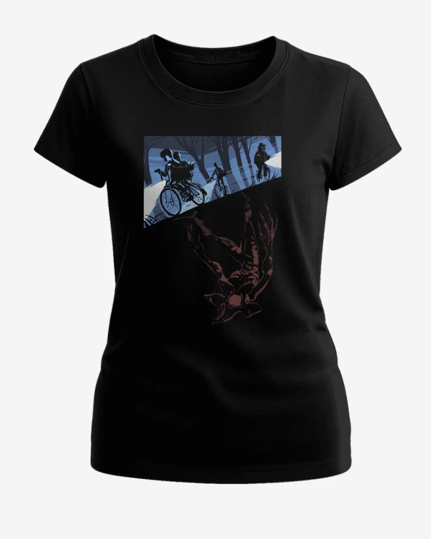 Polera de Mujer Negro de stranger things down