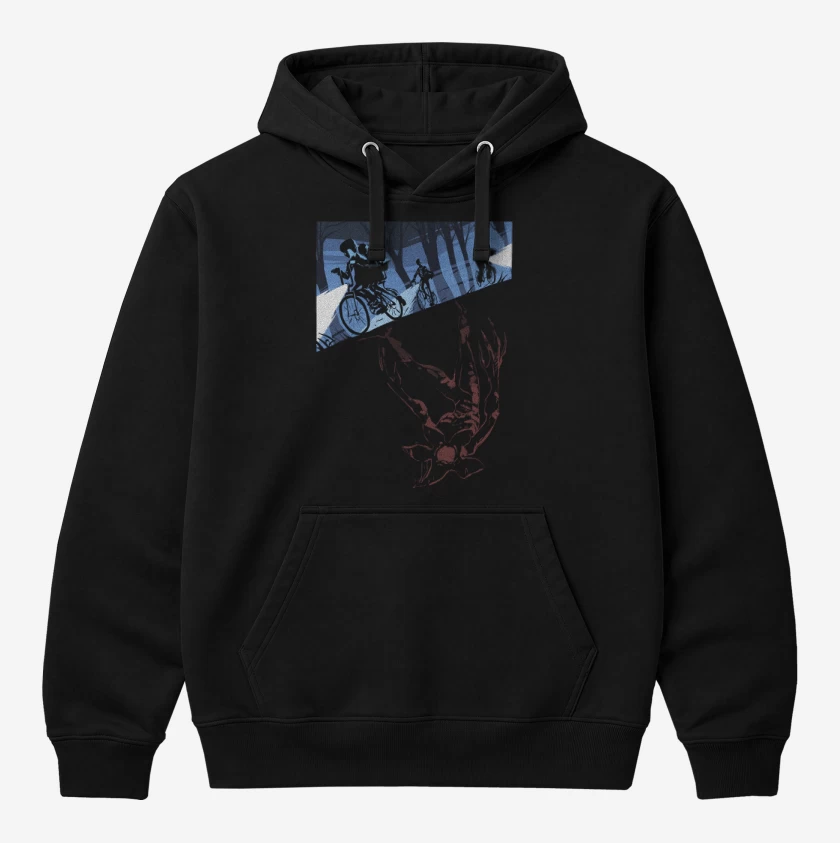 Polerón Canguro Negro de stranger things down