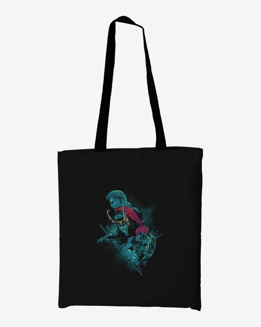 Totebag Negro de Thor x loki x hulk