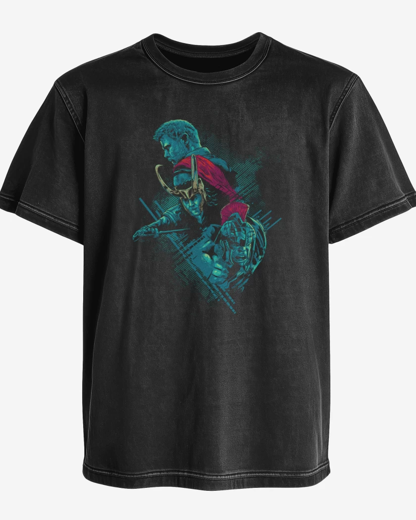 Polera desgastada Thor x loki x hulk