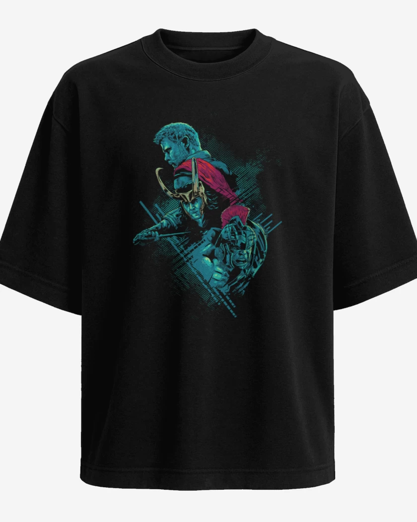 Polera Oversize Thor x loki x hulk