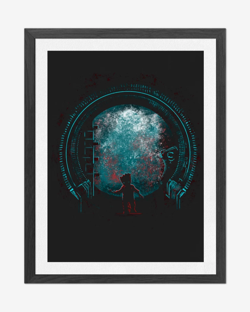 Cuadro decorativo Negro de the baby groot 