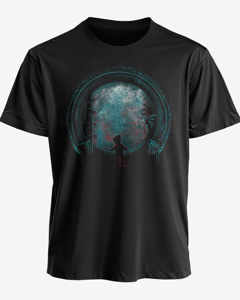 Polera premium Negro de the baby groot 