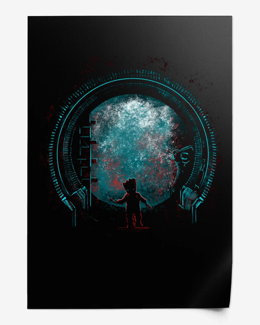 Print Negro de the baby groot 