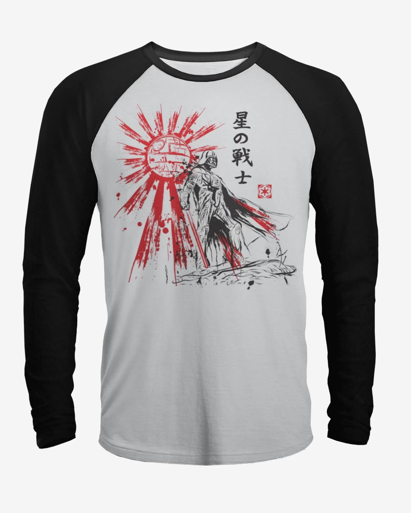 Polera Raglan Blanco / Negro de vader japones