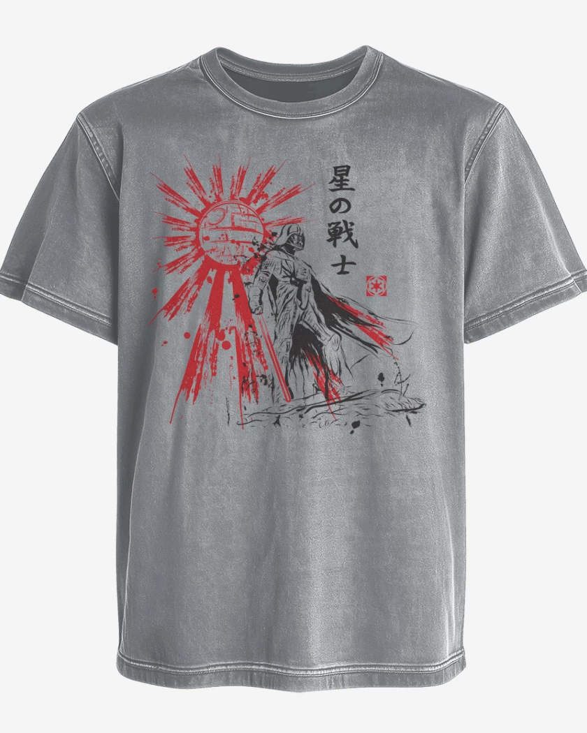 Polera desgastada Gris Melange de vader japones