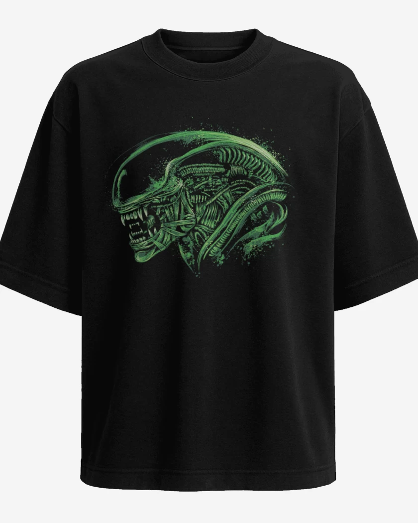 Polera Oversize Negro de Alien 2