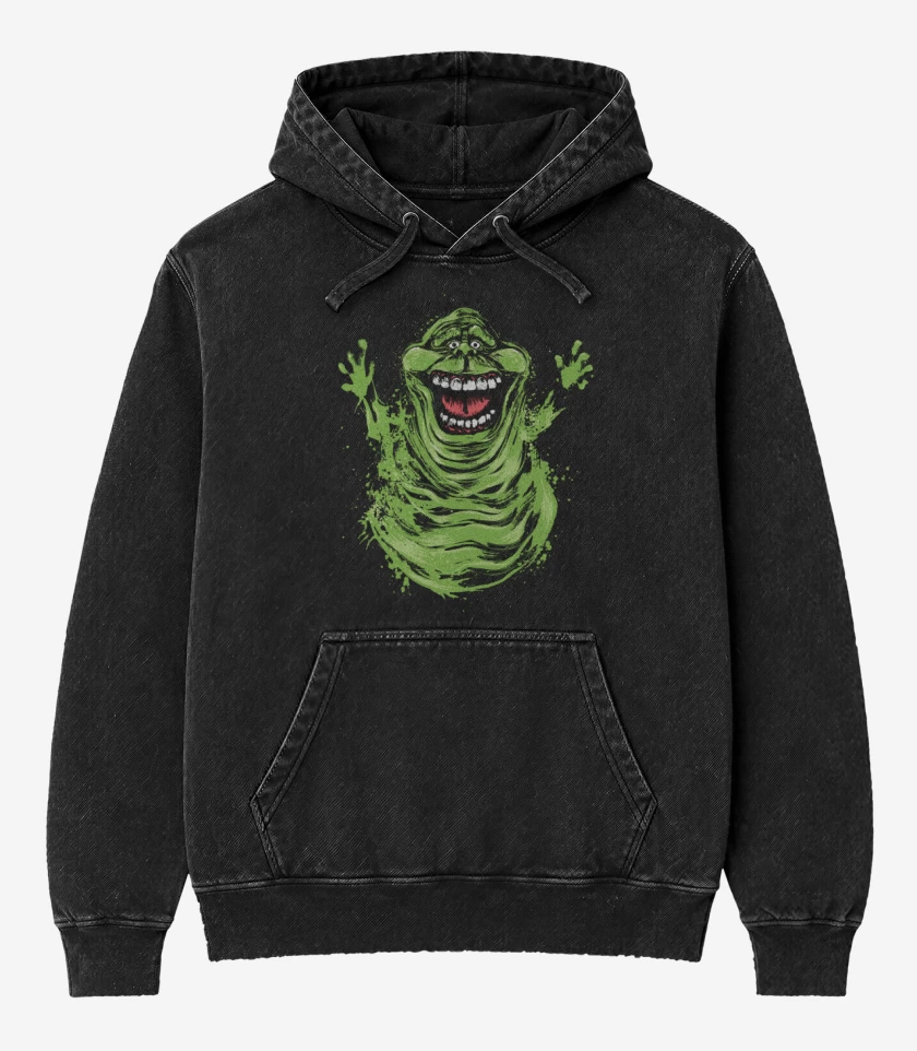 Poleron Canguro Acid Wash Negro de Pegajoso