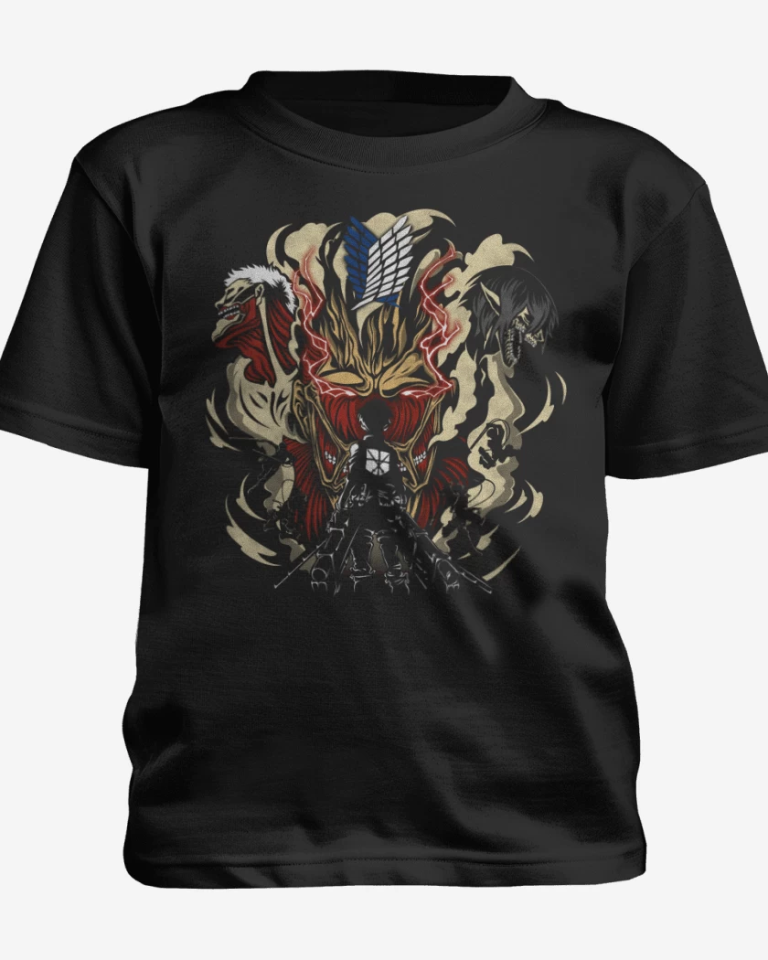 Polera de niño Negro de Shingeki 4