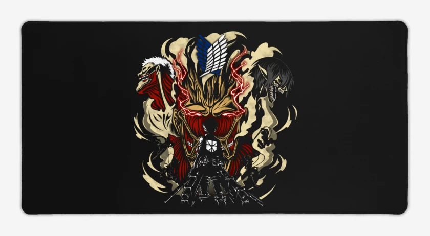 Mouse pad Gamer Negro de Shingeki 4
