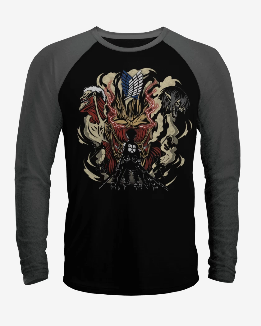 Polera Raglan Negro / Negro Heather de Shingeki 4