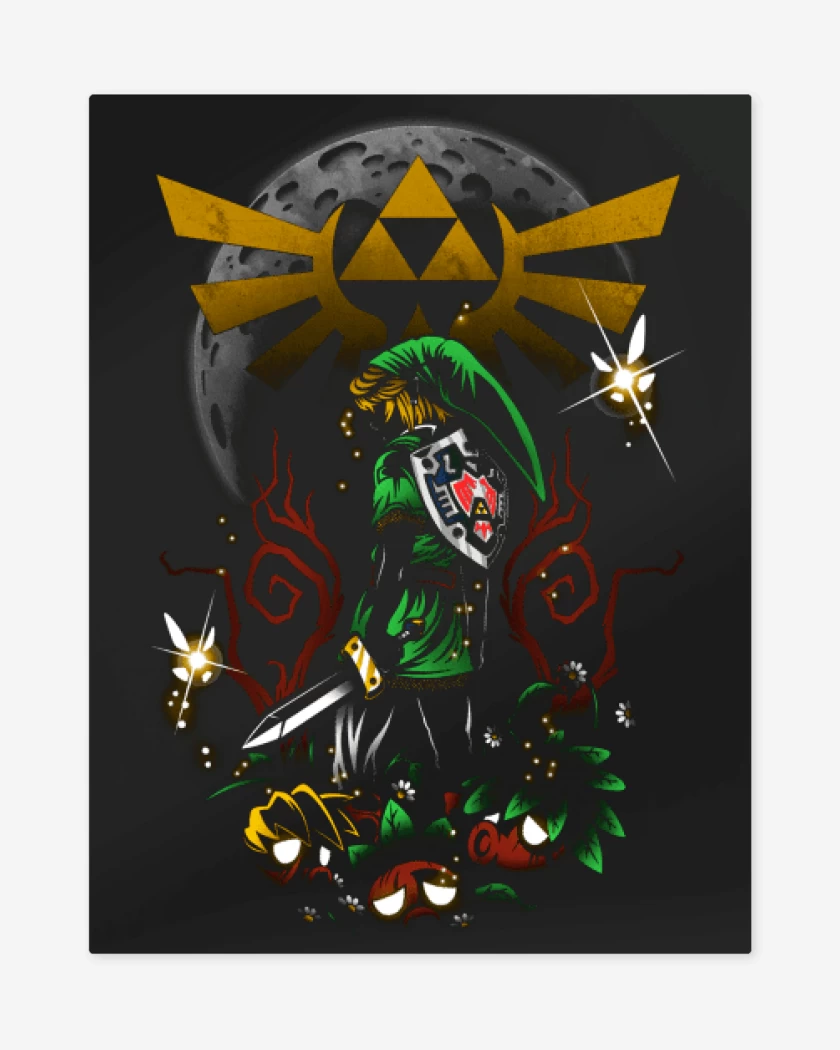 Print metalico Negro de Link luna