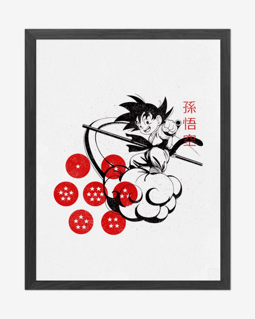 Cuadro decorativo Blanco de Goku nube voladora