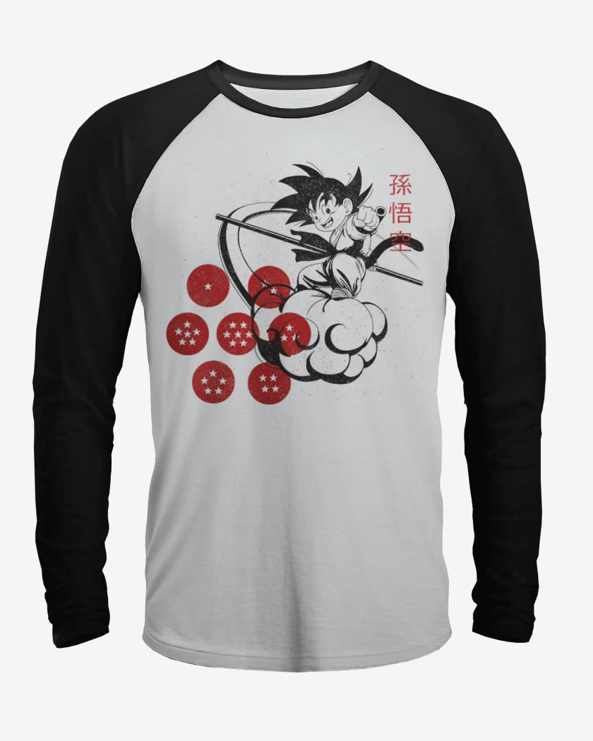 Polera Raglan Goku nube voladora