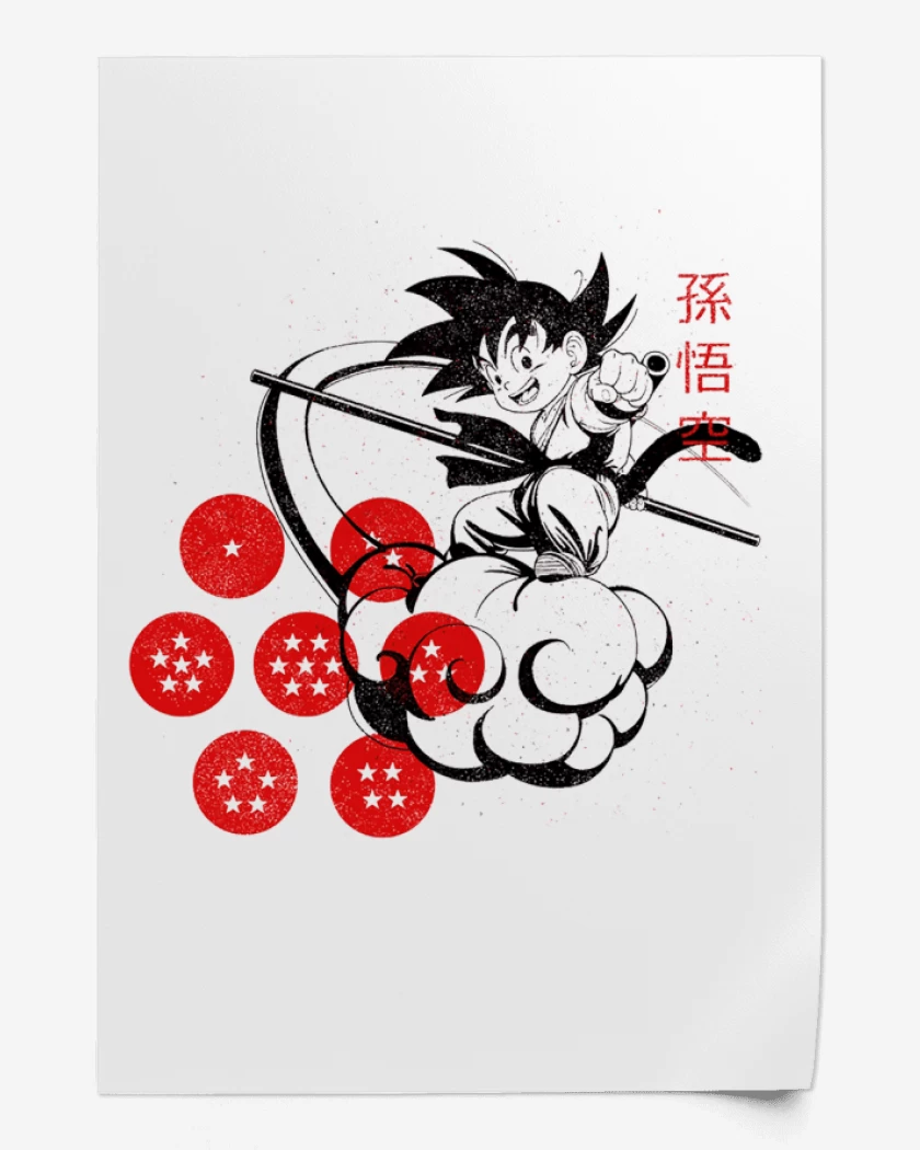 Print Blanco de Goku nube voladora