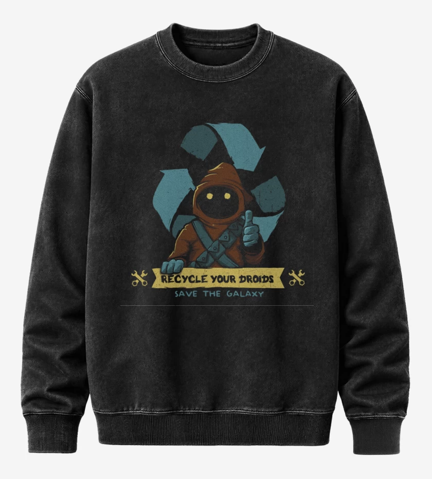 Poleron Polo Acid Wash Negro de Save the Galaxy