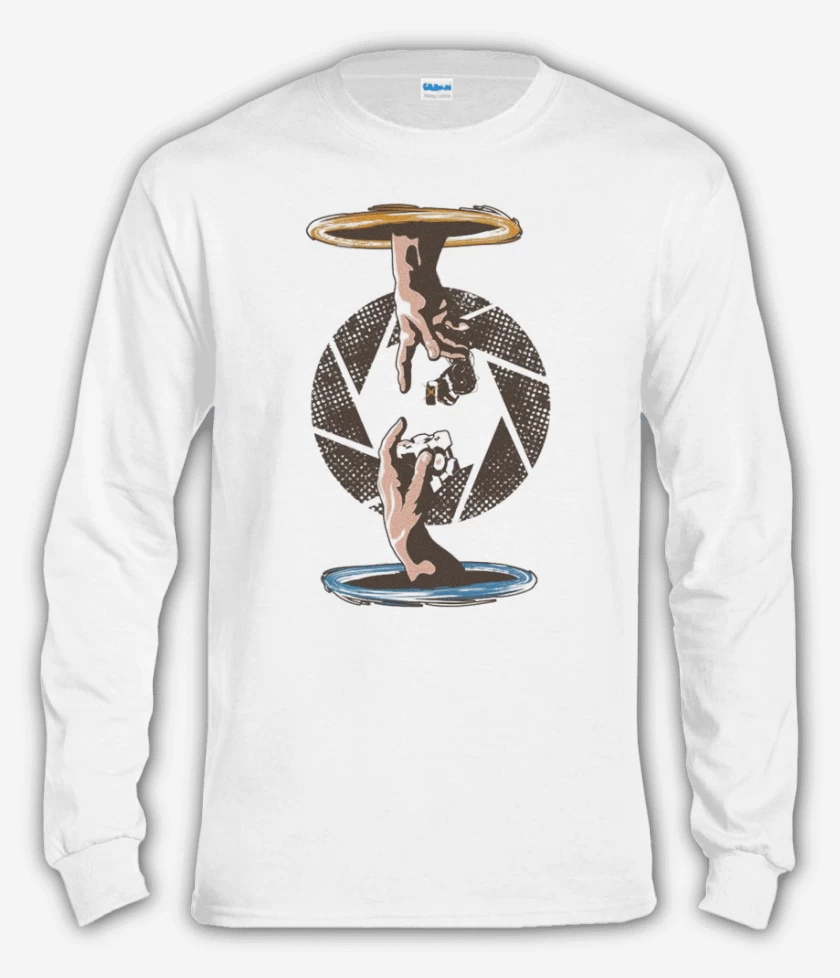 Polera manga larga Blanco de Portal Hands