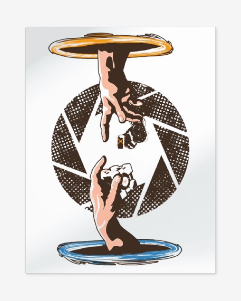Print metalico Blanco de Portal Hands