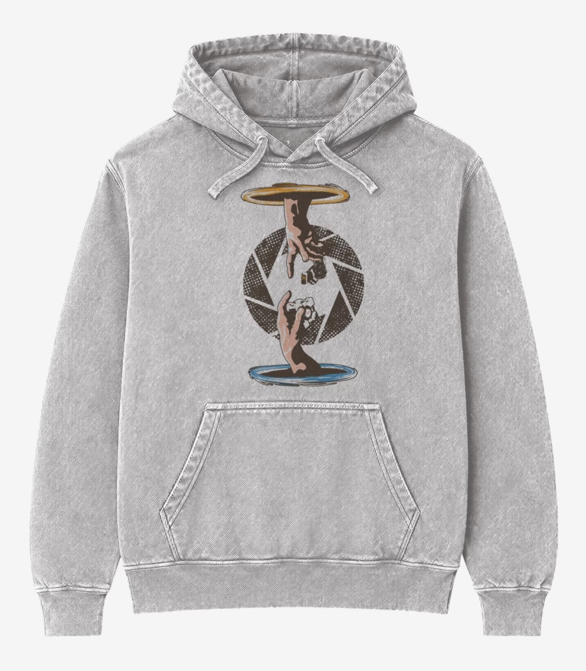 Poleron Canguro Acid Wash Gris Melange de Portal Hands